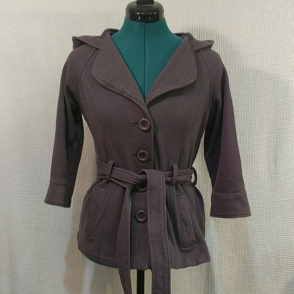 twentyone Soft Button-up Belted Hoodie